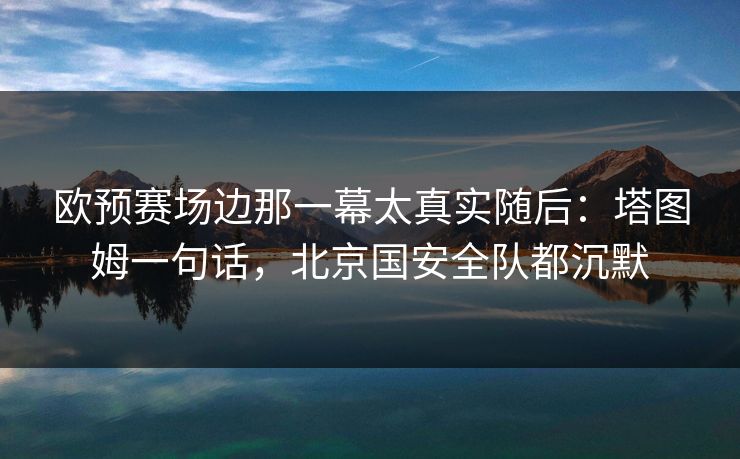 欧预赛场边那一幕太真实随后：塔图姆一句话，北京国安全队都沉默