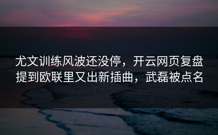 尤文训练风波还没停，开云网页复盘提到欧联里又出新插曲，武磊被点名